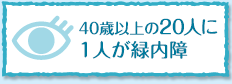 40歳以上の20人に1人が緑内障