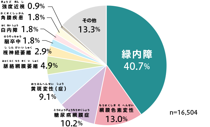 画像:日本人の視覚障害の原因疾患